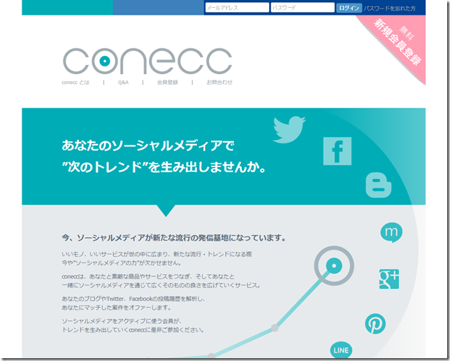 conecc コネック ｜・ーシャルメディアユーザーのためのモニターサービス