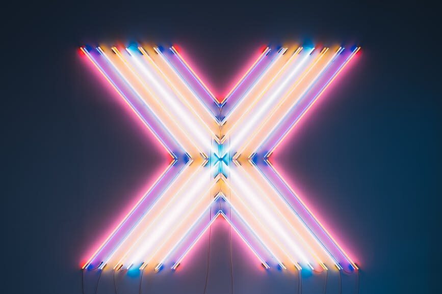 letter x neon signage